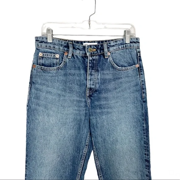 Zara Straight Leg Full Length Jeans - Picture 4 of 9